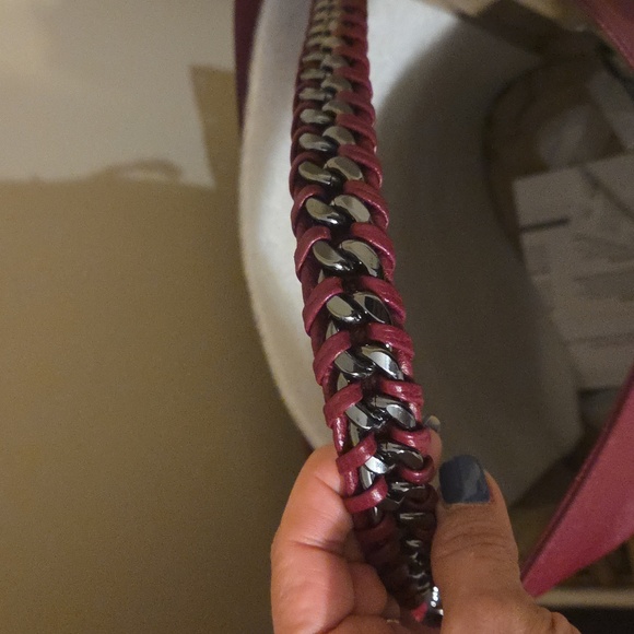 Rebecca Minkoff Burgundy Bucket Tote Bag - Picture 2 of 8